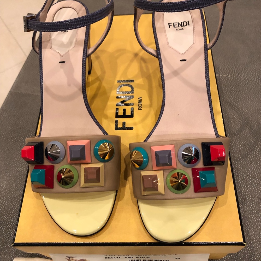Fendi multicolor sandals, pre- owned, size 38